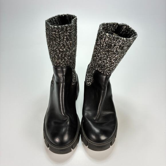 Universal Thread Keeley Chelsea Black Slip On Chunky Sock Boots Women's Size 6 - Picture 3 of 9